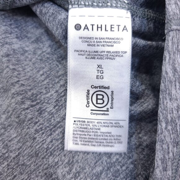 Athleta Shirt Womens XL Gray Pacifica Illume UPF Relaxed Long Sleeve Performance - Picture 7 of 8
